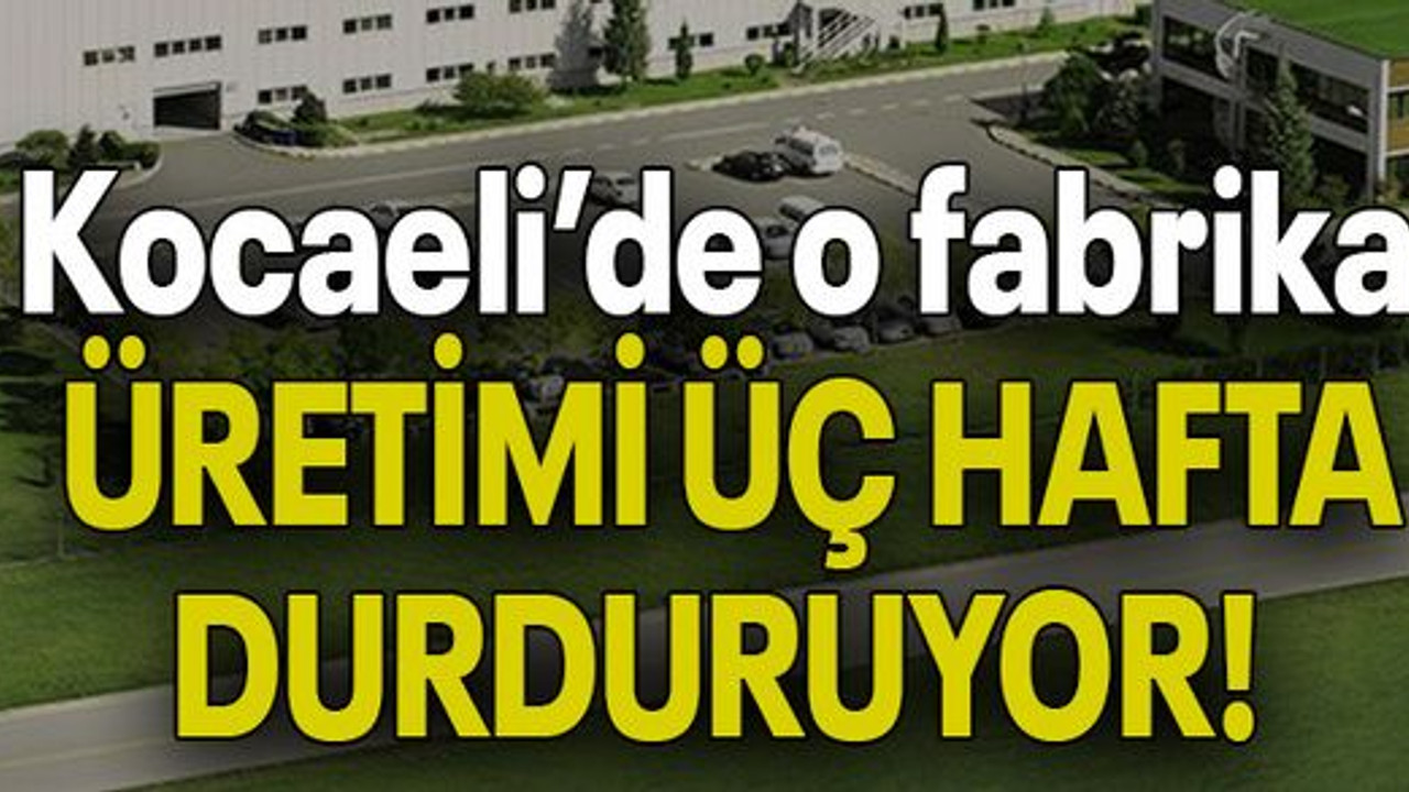 Kocaeli’de o fabrika üretimi üç hafta durduruyor!